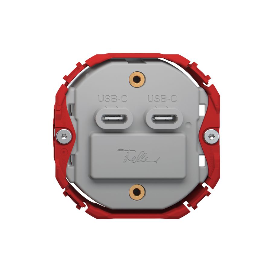 USB-Ladesteckdose Feller SNAPFIX® 230VAC 18W 2×USB Typ C