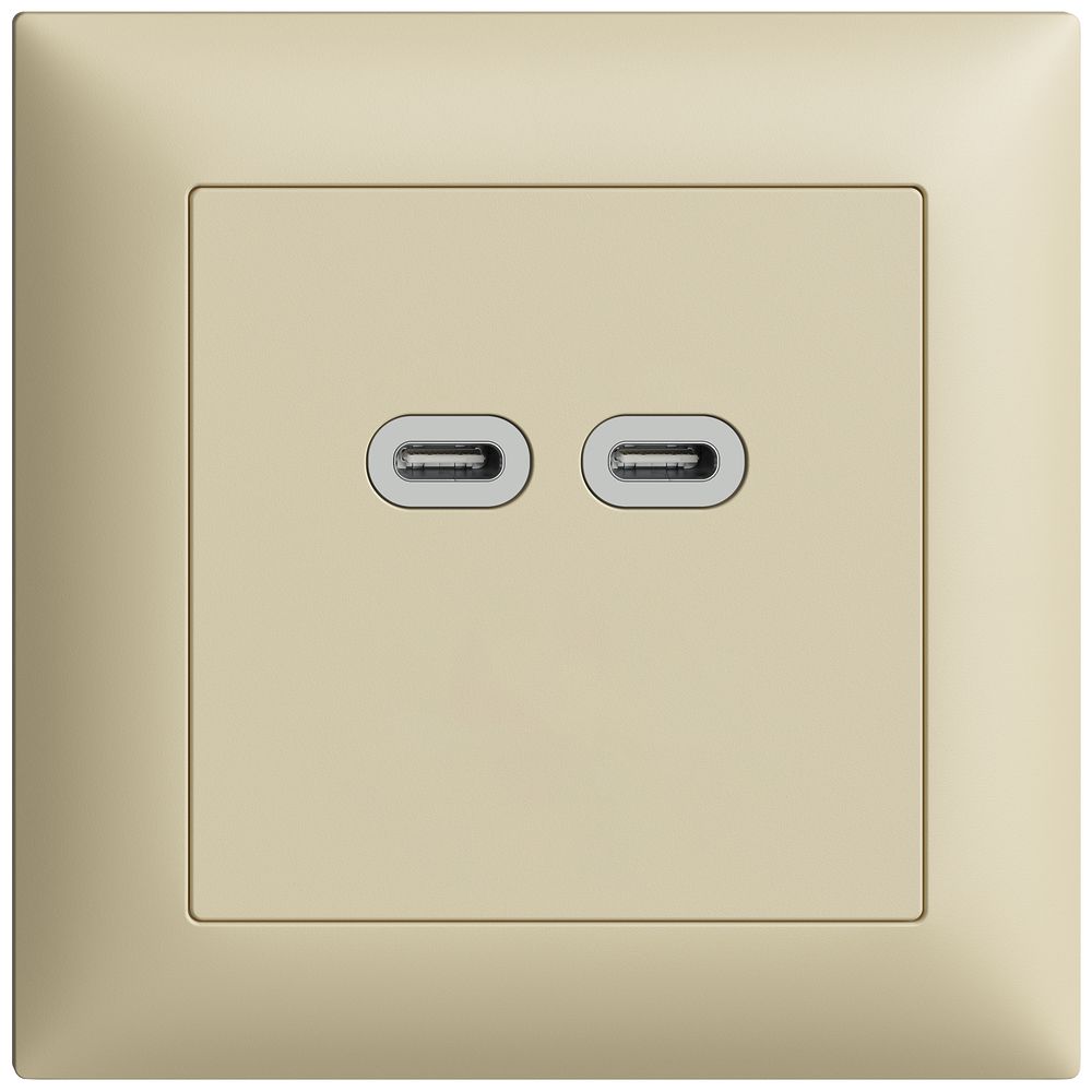 Prise ENC USB 18W 2×type C Feller EDIZIOdue FMI 230V 3600mA vanille