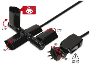 Fiche multiple type 13 MAX HAURI Clip-Clap 3×T13 180/130° noir