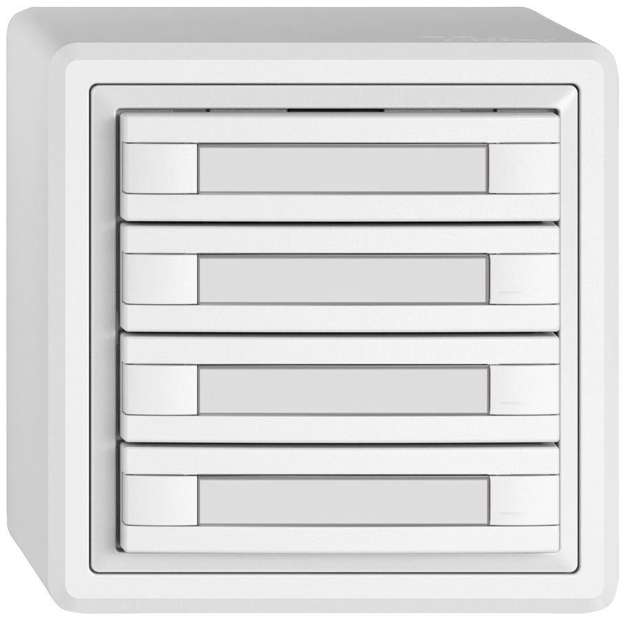 AP-Universaltaster EDIZIO.liv UNI SNAPFIX® o.LED 4× 2-Tbed.Pap.ws