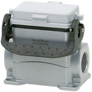 Sockelgehäuse Walther PROCON P711710MS, Stutzen 2×M20, Klappdeckel, H=53mm, Al