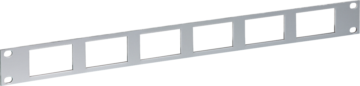 Frontplatte FLF 19" Minkels 1HE 6×FLF, alu