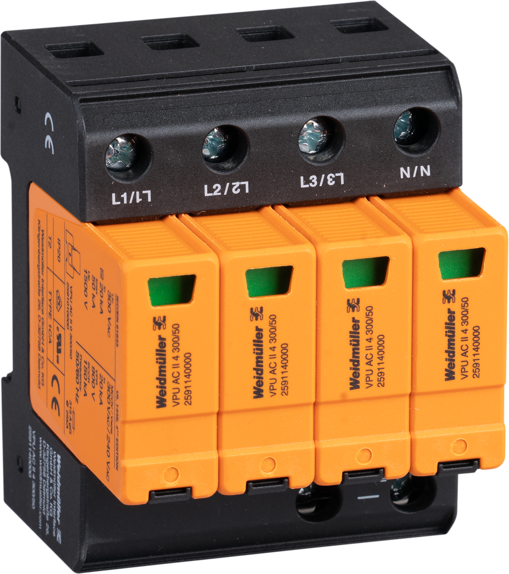Parasurtension Weidmüller VPU AC II 4 300/50