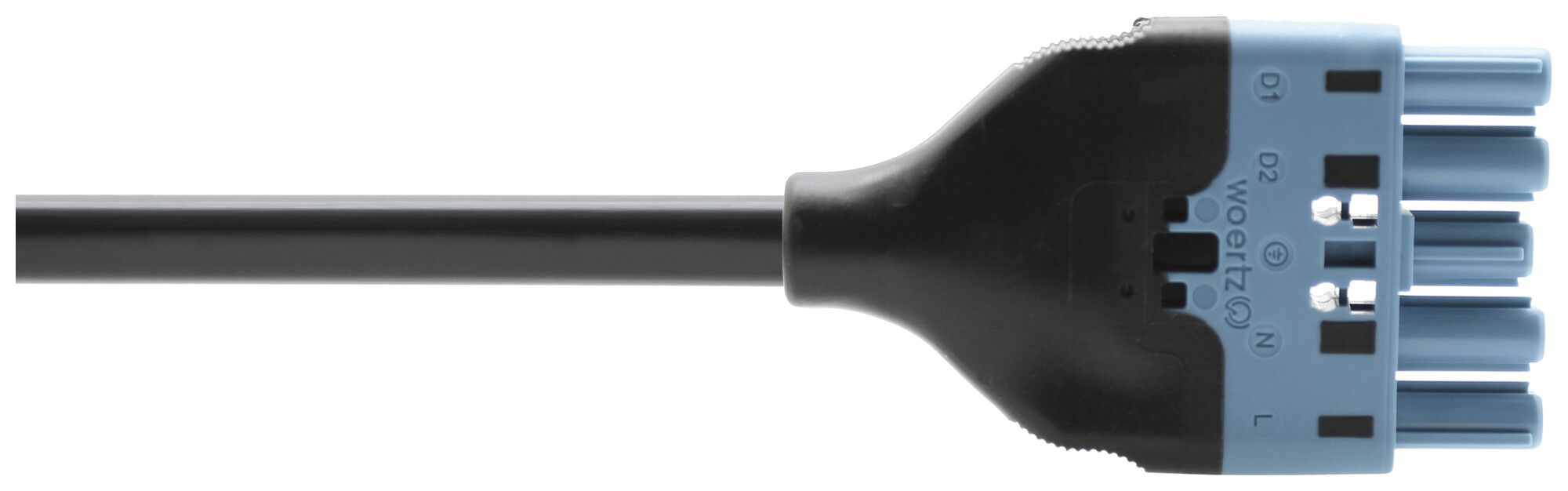 Anschlussleitung Woertz 49345/C2 5×2.5mm² 250V 20A 4m bl Buchse-Stecker Cca