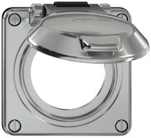 Oberteil ELEMENT SNAPFIX® m.Klappd.f.Steckd.IP20 Achse&Spannfeder isol.Ø53mm alu