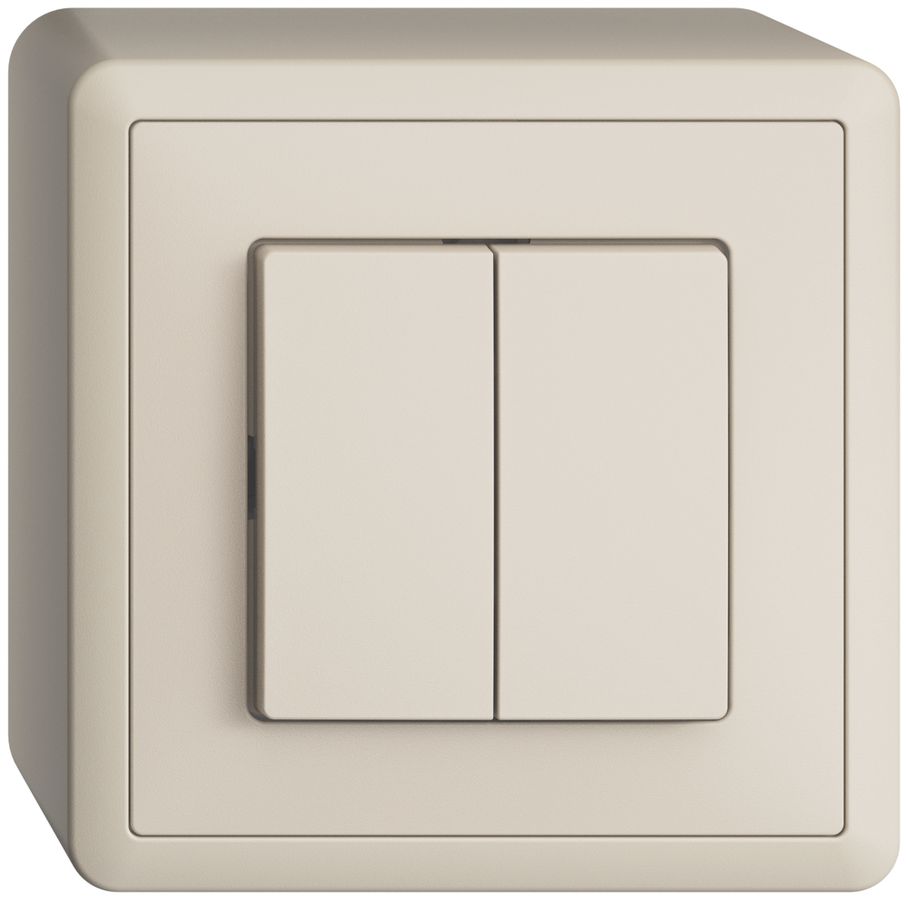 AP-Taster EDIZIOdue 2×A-R/1P crema