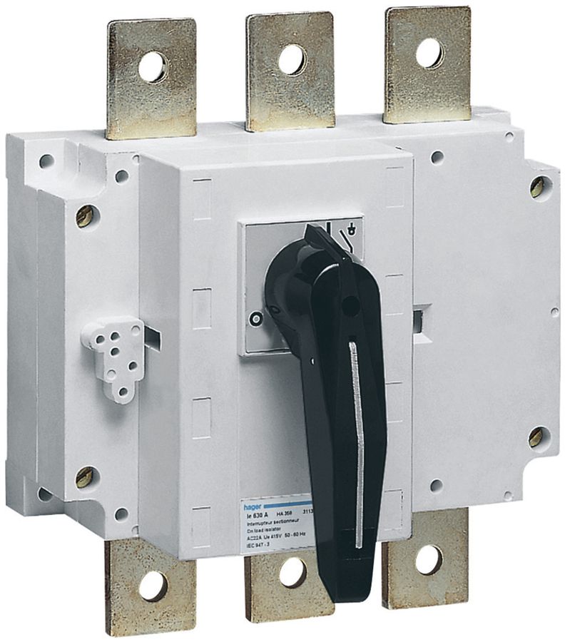 Interrupteur de charge INC Hager 3L 125A montage frontal indication de coupure