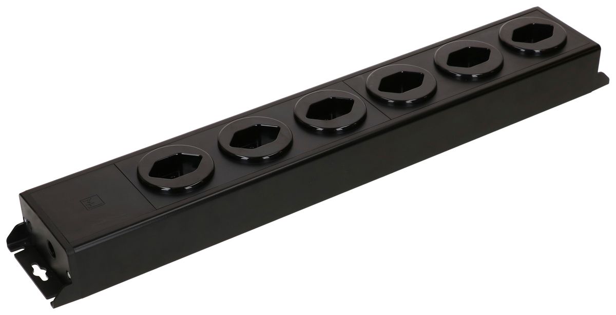 Prise multiple MH POWER LINE 10A 6×T13 noir-noir