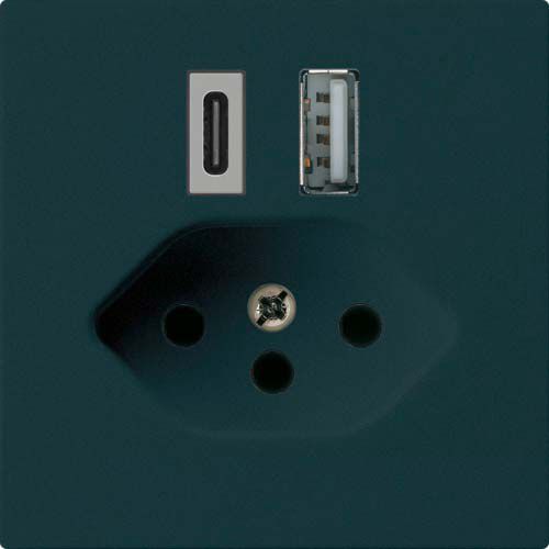 USB-Ladesteckdose kallysto 18W PD 1×Typ A 1×Typ C T13 schwarz