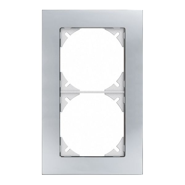 Abdeckrahmen EDIZIOdue prestige 2×1 chromstahl poliert