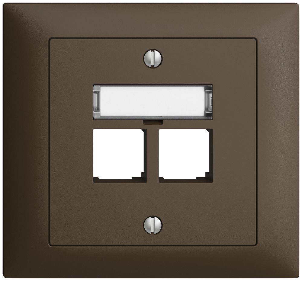 Kit di montaggio INS S-One EDIZIOdue FKE per 2×RJ45 diritto, coffee