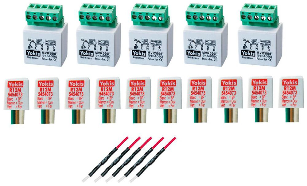 Kit d'attuatore per serranda YOKIS 5-SHUTTER WIRED KIT 5×MVR500E 10×R12M 1×D600V