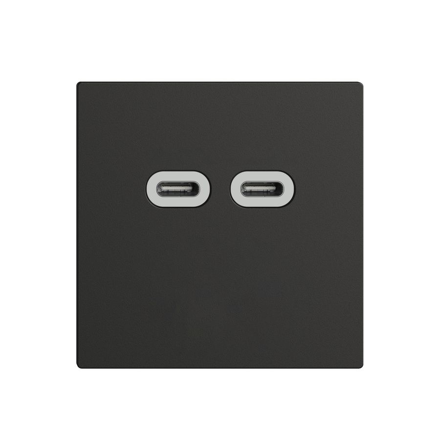 Prise USB 18W 2×type C Feller EDIZIOdue F 230V 3600mA noir