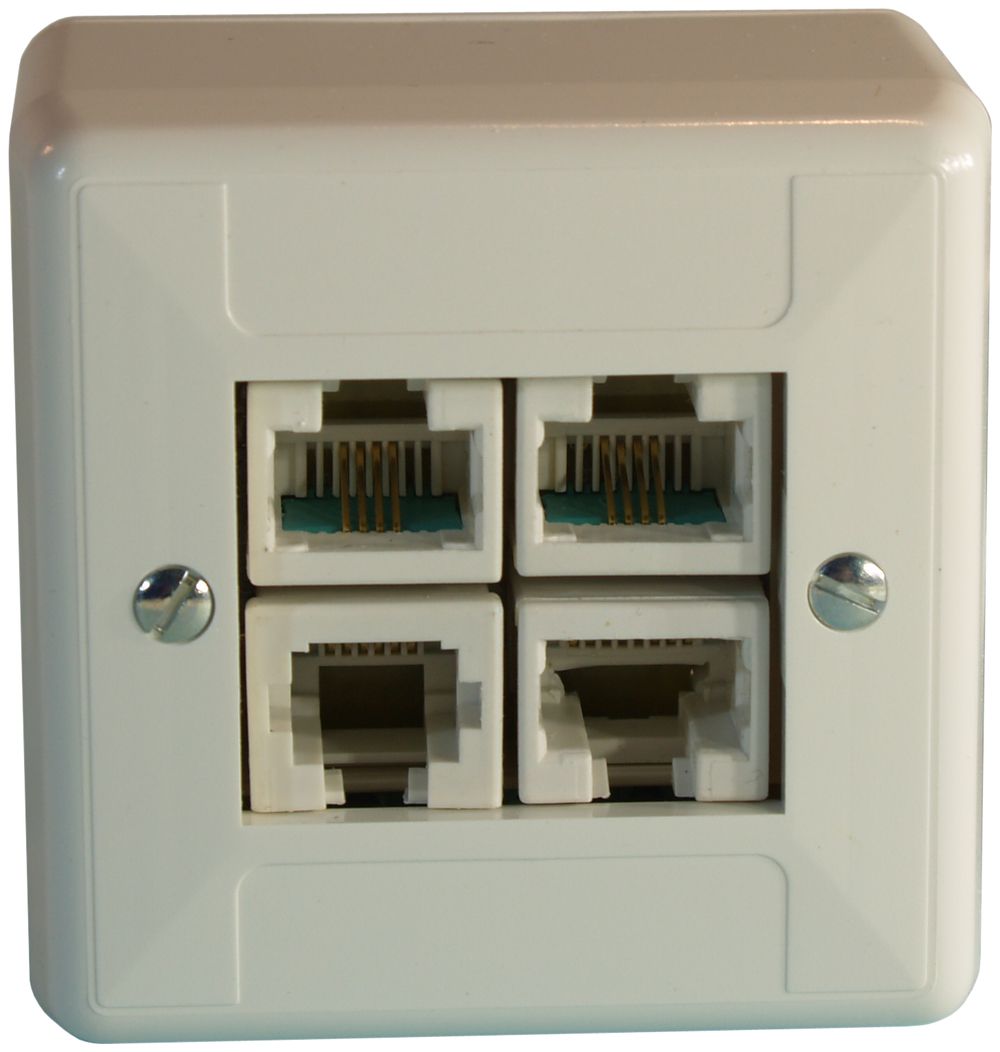 Presa AP ADSL 3×RJ45/RJ11/u ITplus bianco