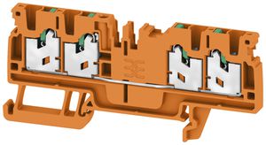 Durchgangs-Reihenklemme S4C 2.5 OR 2.5mm² 24A 800V SNAP IN 4×1 TH35 orange