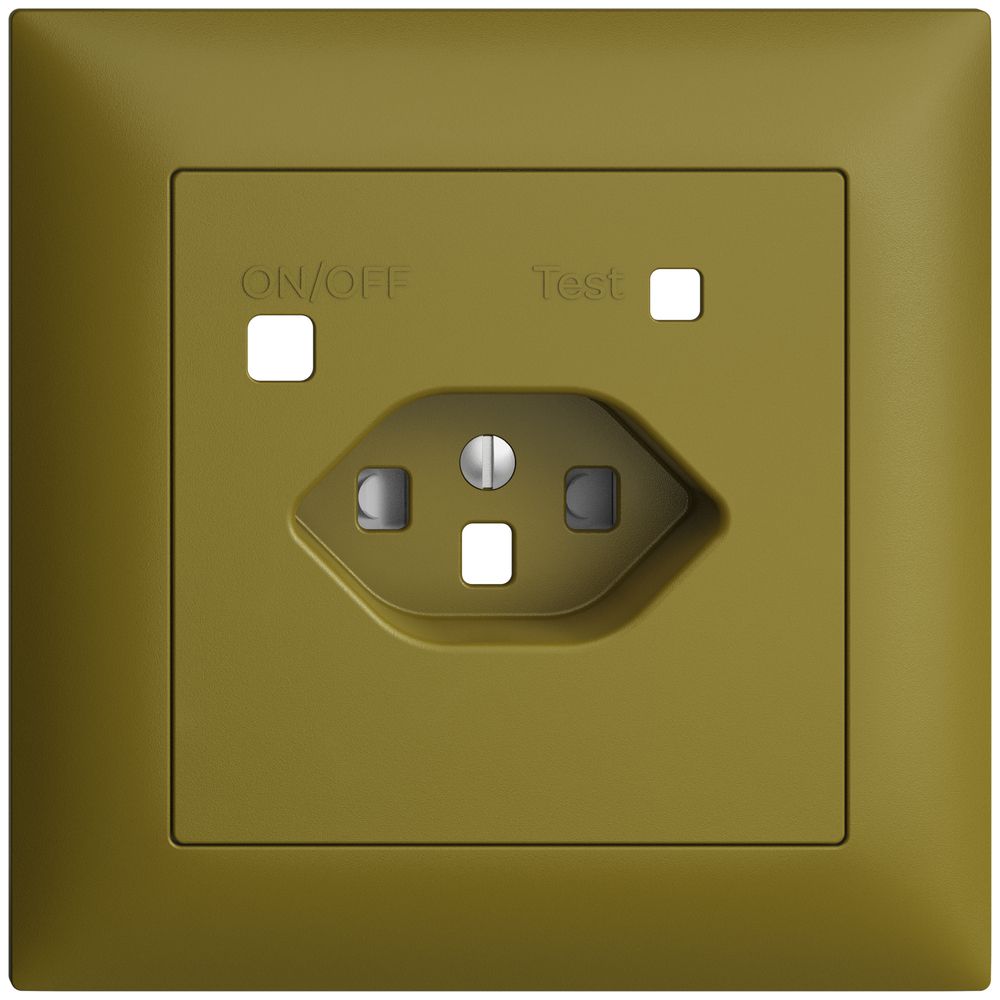 Frontset EDIZIOdue zu FI-Steckdose FMI, T23, shutter, olive