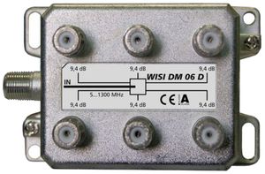 F-Verteiler WISI DM06D 6-fach 9.4dB 5…1300MHz