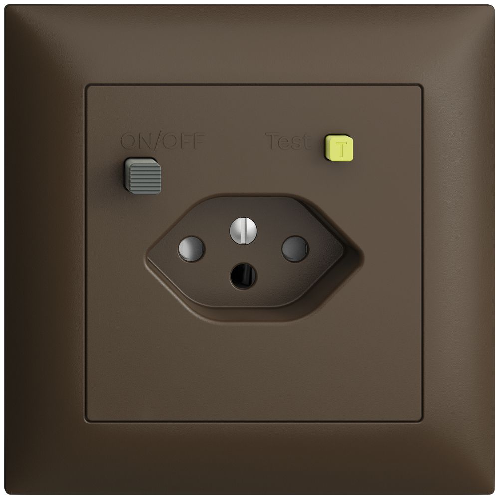 UP-Steckdose EDIZIOdue T13 FI 30mA FMI, shutter, coffee