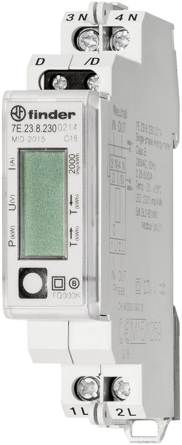Compteur d'énergie AMD Finder 1×32A direct homologué MID, M-Bus