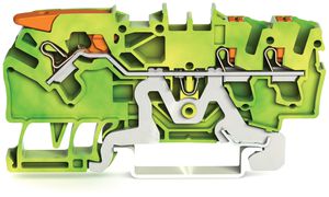 Schutzleiterklemme WAGO TOPJOB-S 2.5mm² 3L grün/gelb Serie 2102