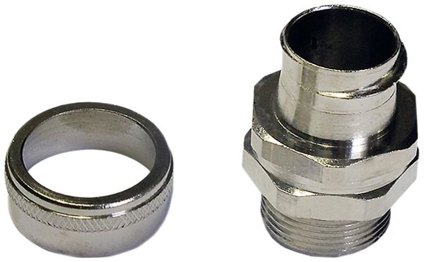 Schlauchverschraubung Plica SP-B, M25 Ø25mm Messing vernickelt IP54