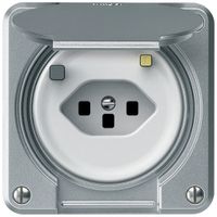 UP-Steckdose FI robusto 1×T13 30mA 10A 250V 86×86mm IP21 Aluminium