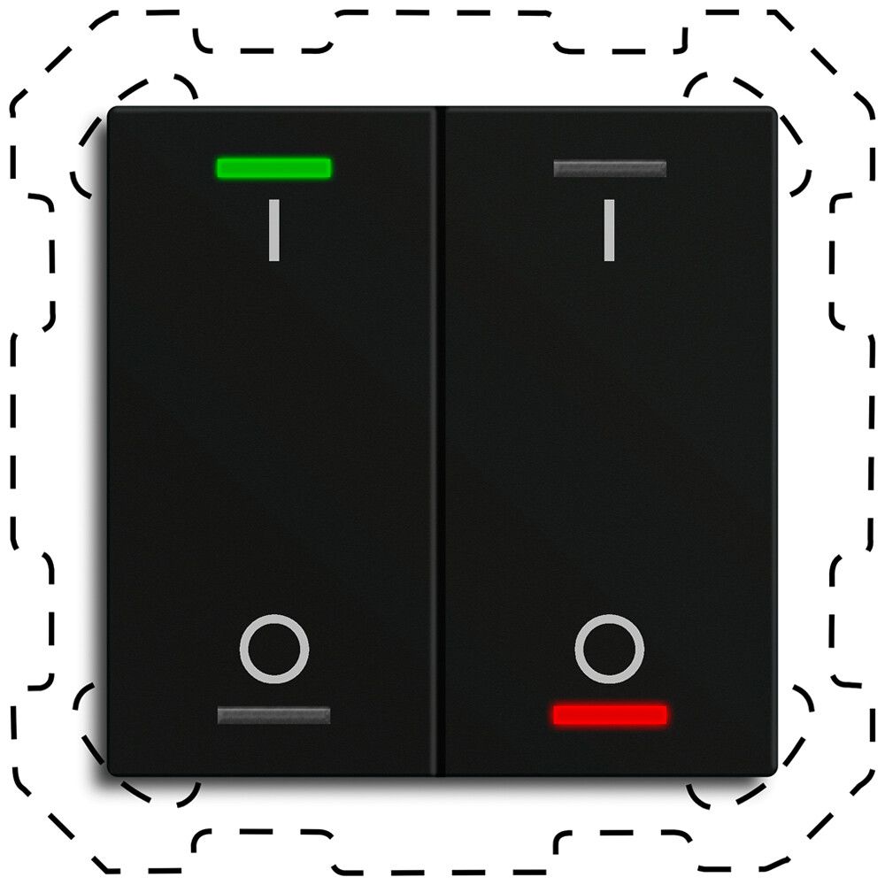 Poussoir KNX RGBW INC MDT BE-TAL60T216.B1 2t/4a temp.noir mat "I/O"