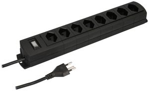 Steckdosenleiste MH 8×T13 Prime-Line Td 3×1mm² 5m schwarz Schalter