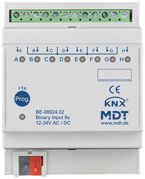 REG-Binäreingang KNX MDT BE-08024.02 8-Kan 12…24VUC 4TE