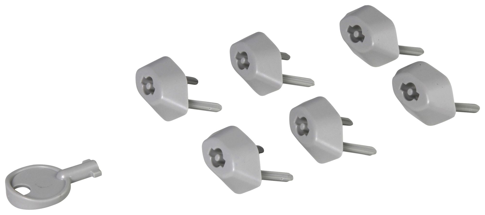 Steckdosenschutz Legrand grau RAL7035 6 Stück + 1 Schlüssel