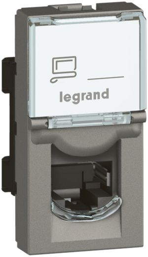 Prise INC MOS UTP 1×RJ45 magnésium cat.6 1mod.