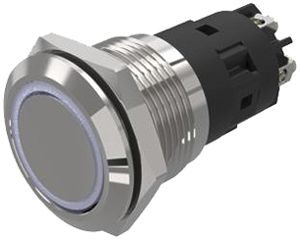 Leuchtdrucktaster EAO 82 1COM 24V Schraubanschluss flach Ø19mm tastend weiss