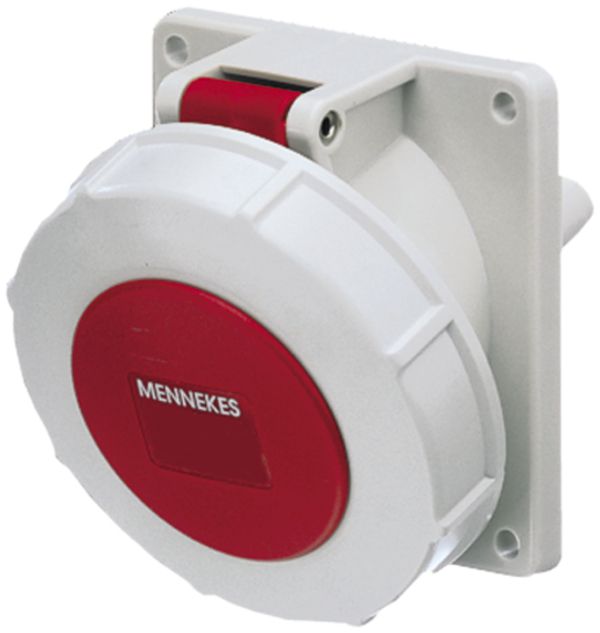 EB-Steckdose CEE 16A 4P 6h 400V rot schräg IP67 Mennekes