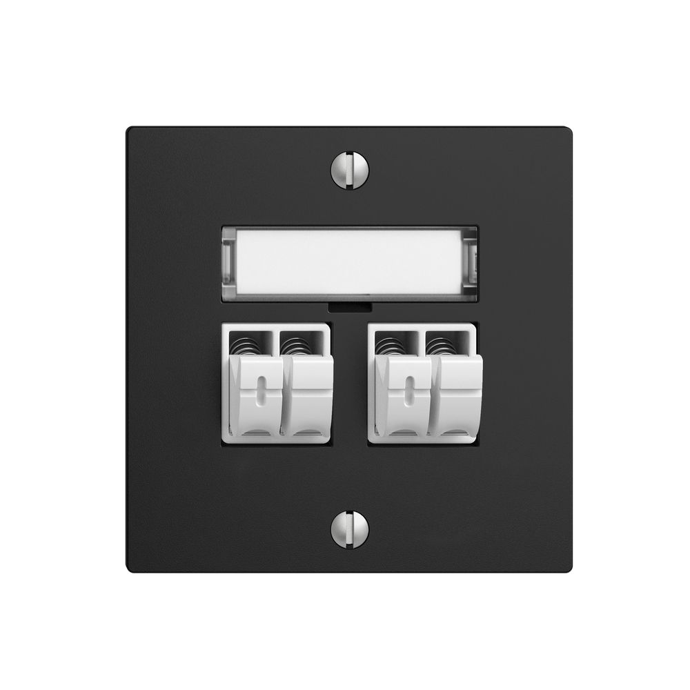 Prise audio Push Type EDIZIOdue F, 2×, kit d'inscription, noir