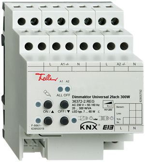REG-Universal-Dimmaktor KNX FH 36372-2.REG, 2×20…300W