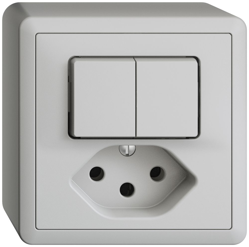 AP-Kombination 1/3+3/1P+T13 EDIZIOdue hellgrau mit Shutter