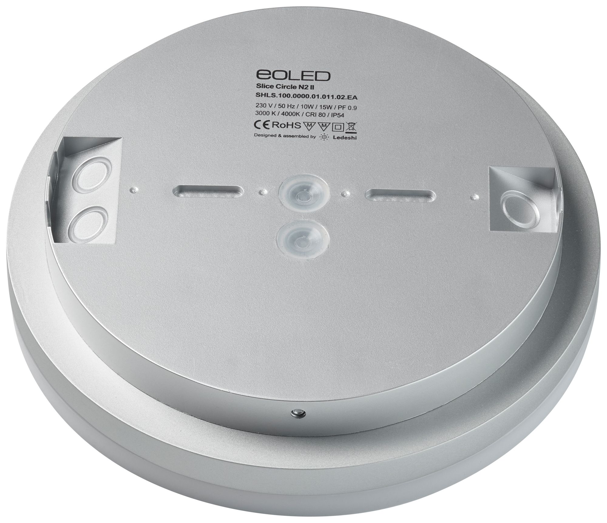 Lampada apparente LED Sir Heian SLICE2 15W 1700lm 830/840 IP54 Ø220 argento