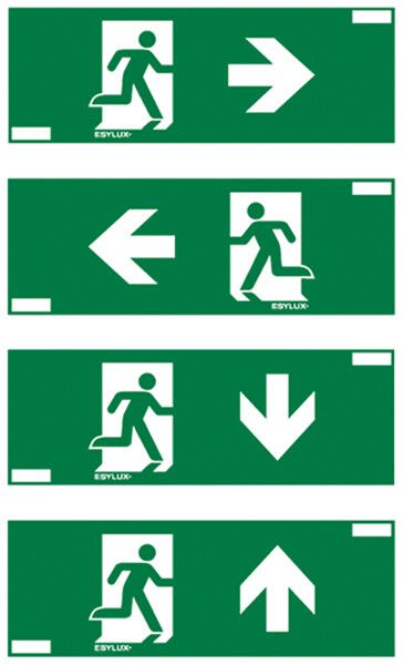Set di pittogrammi ESYLUX SLX 24m freccia d/s/b/a 370×130mm