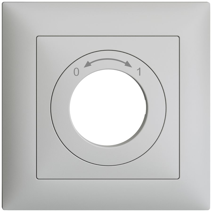 Frontset EDIZIOdue 0<->1 hellgrau 88×88mm für Schwenktaster