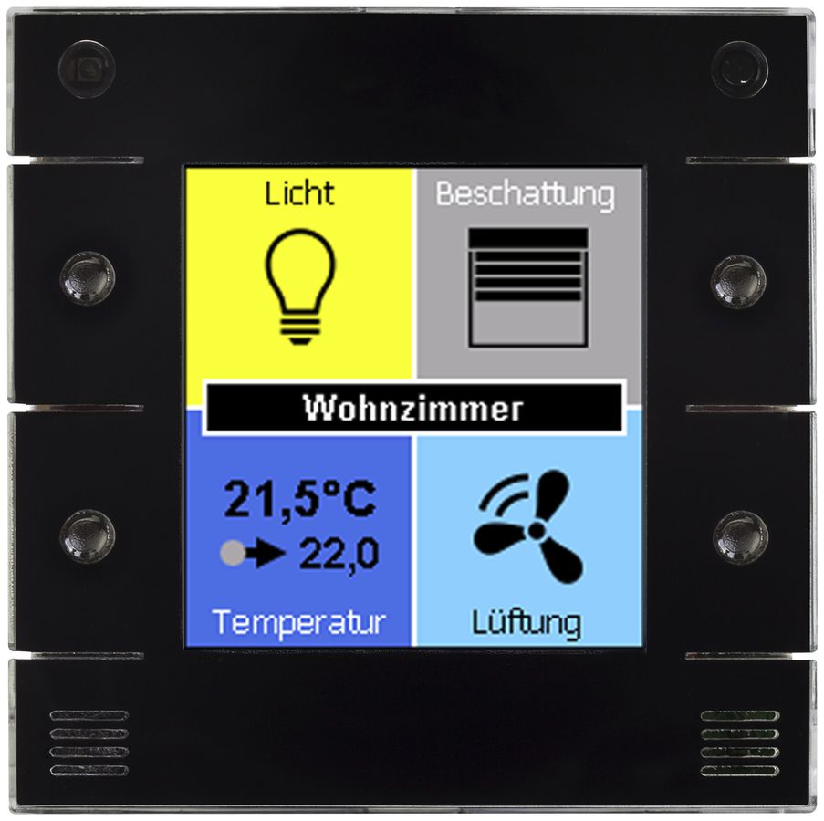 Appareil d'ambiance INC u::Lux Switch, version digitalSTROM, 55×55mm, noir