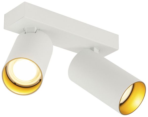 Plafonnier SLV KAMI GU10 2×0…10W 170×125mm blanc/or