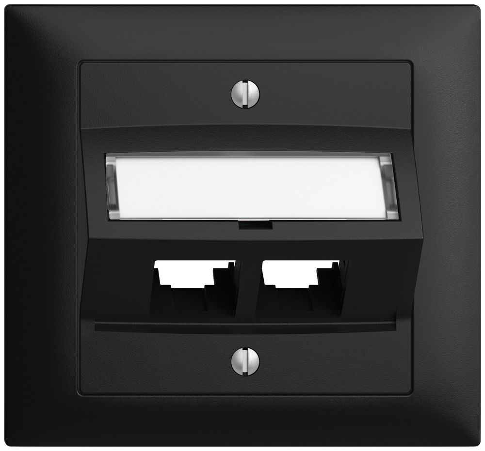 Kit di montaggio INS S-One EDIZIOdue FKE per 2×RJ45 obliquo, nero
