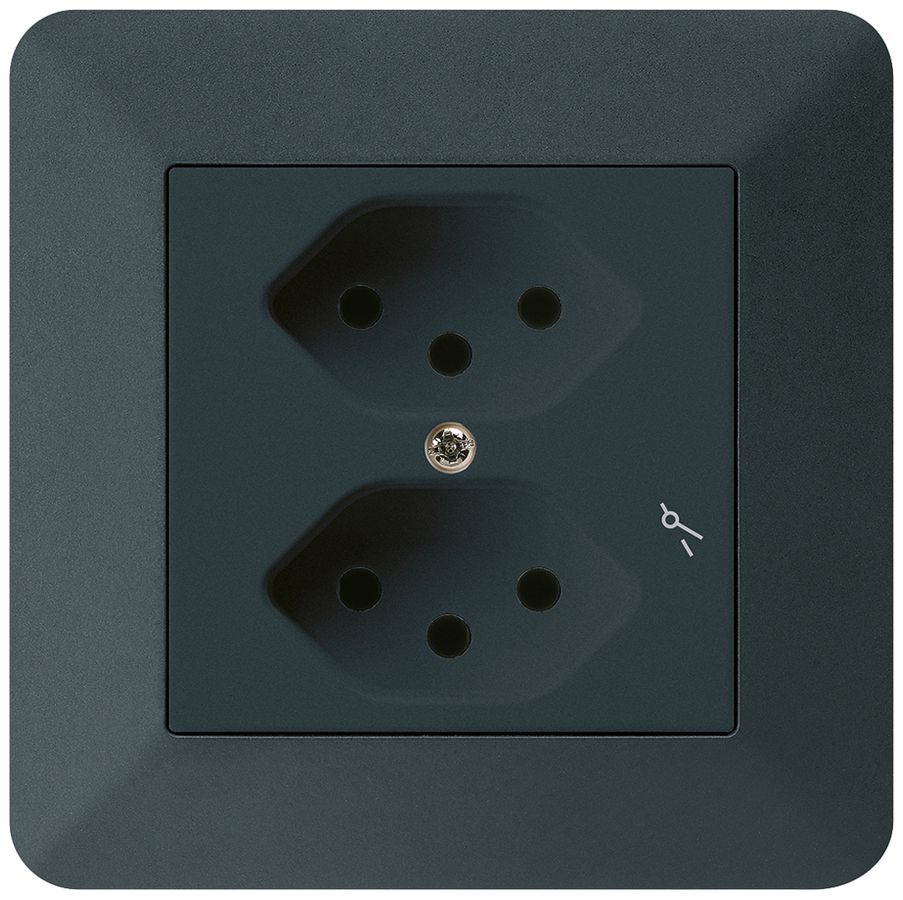 UP-Steckdose kallysto.trend 2×T13/1 schwarz mit Kinderschutz