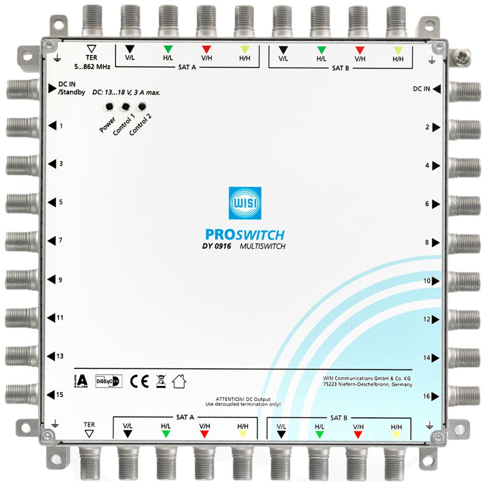 Multischalter DY0916 9 Eingänge, 16 Ausgänge Standalone und Kaskade