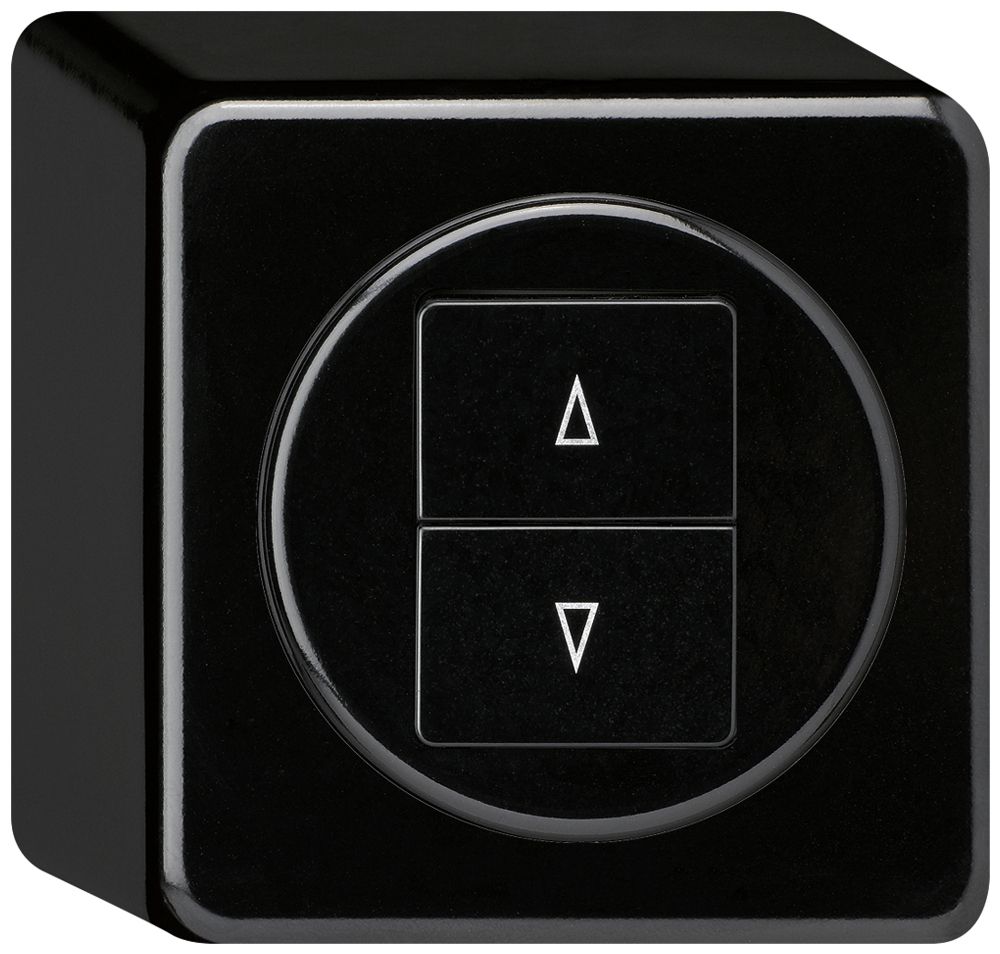 Interruttore per tapparella AP basico con 2 tasti di comando nero