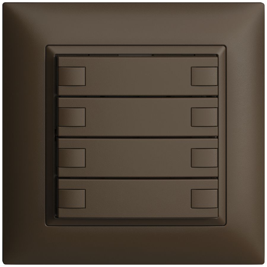 Poussoir ENC KNX 4× EDIZIOdue coffee RGB sans LED