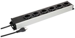 Steckdosenleiste MH POWER LINE 10A 6×T13 3m grau-schwarz