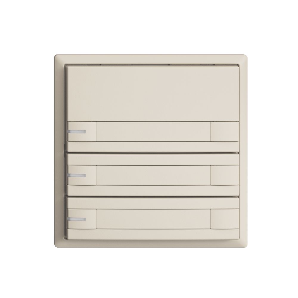 Poussoir KNX RGB EDUE, 250mW, a.LED RGB, papier, 3×poussoir, com.2×touches crema