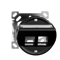 AP-Montageset Sdue, mit Schrägauslasshaube f.2×Keystone schwarz