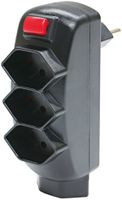 Mehrfachstecker STEKO SWING mit Sch.3×T13+1×T13 mit KS schwarz